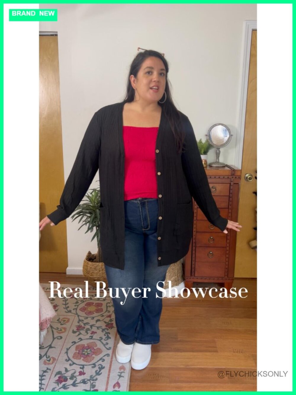 Plus Size Ribbed Button Down Cardigan Fall Winter - Picture 5 of 6